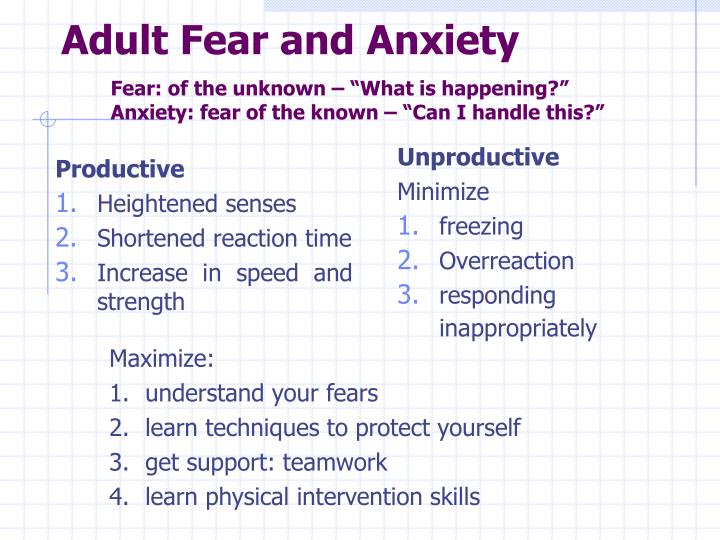 adult anxiety and fear adult anxiety and fear