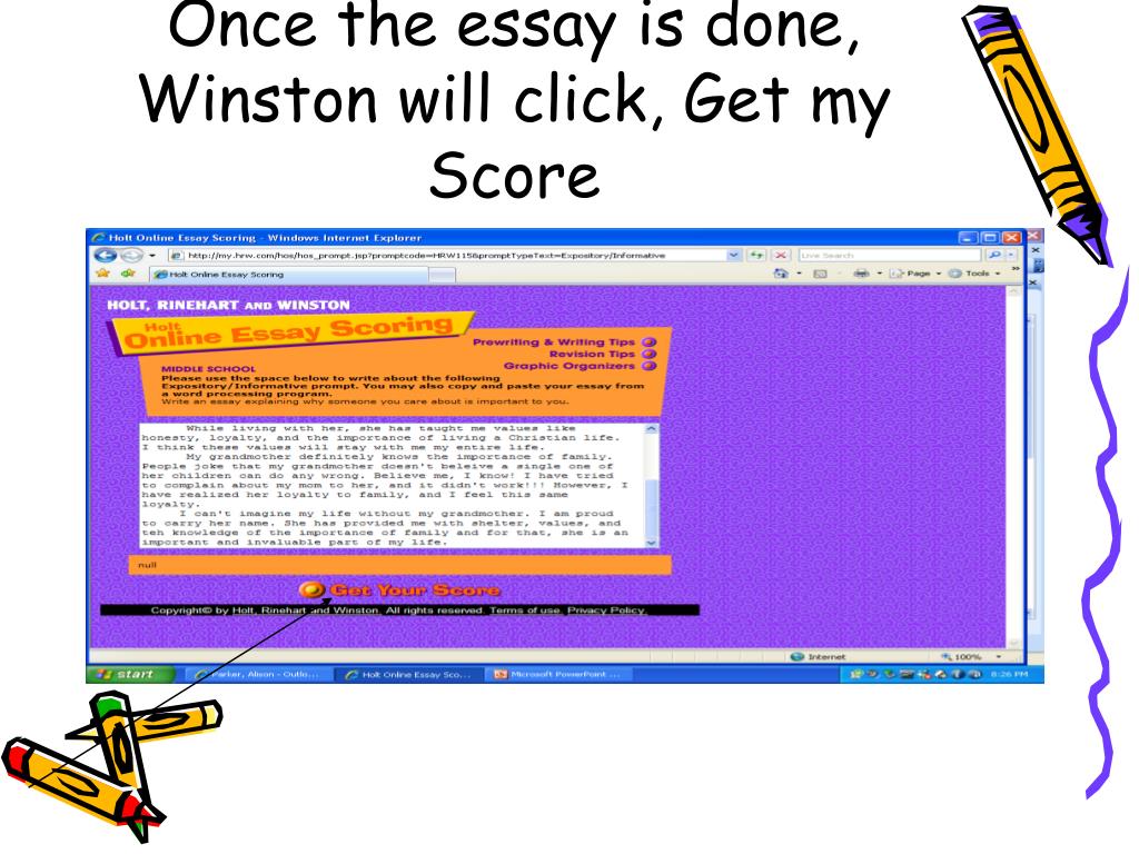 My essay scorer treadwell