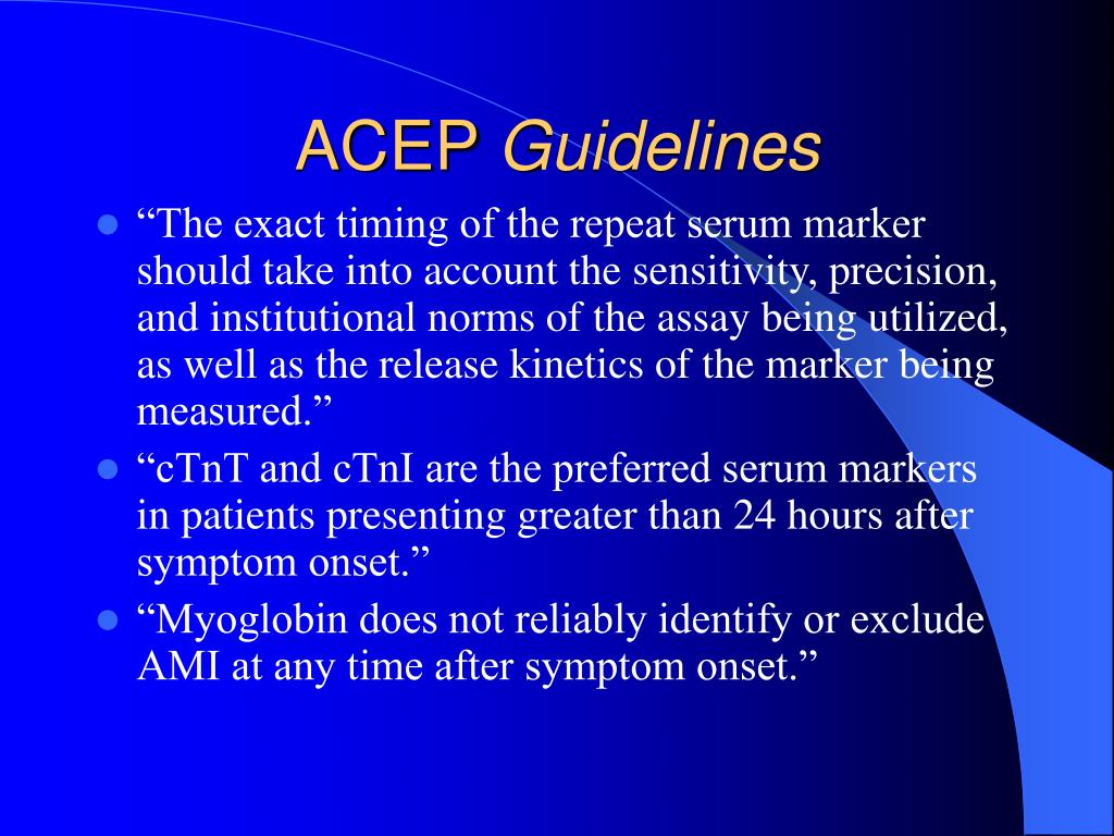 PPT Utilization of Cardiac Serum Marker Measurements to Identify and