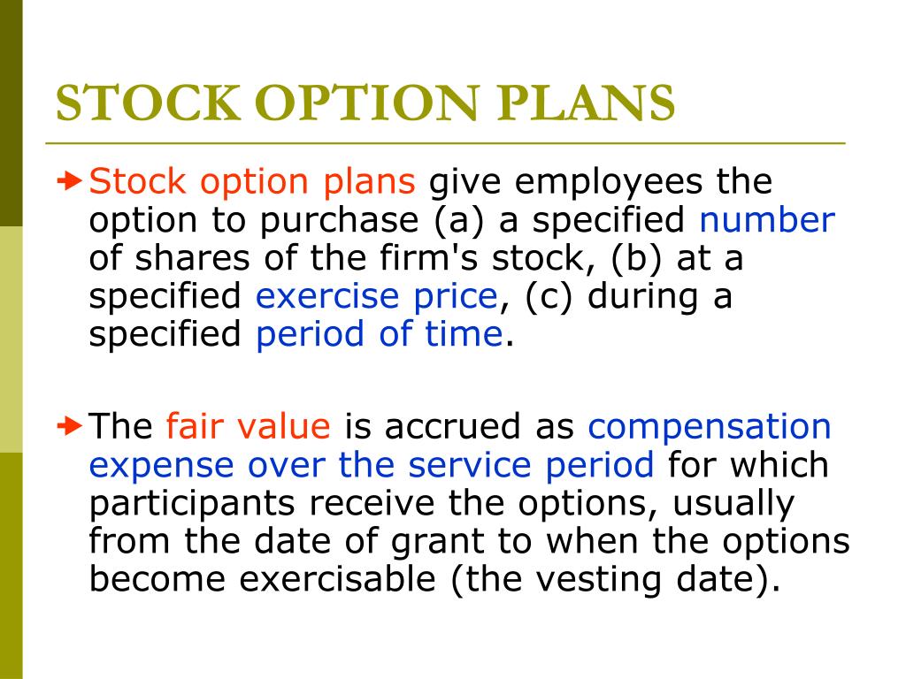 canada stock options expensed over vesting period