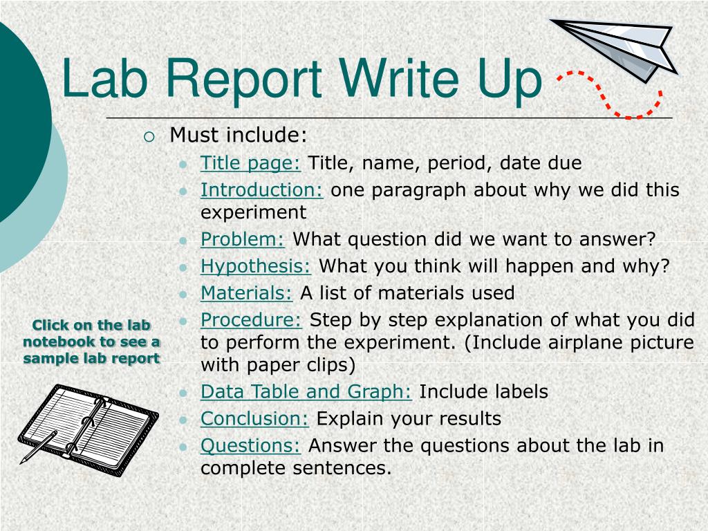 Lab report write up