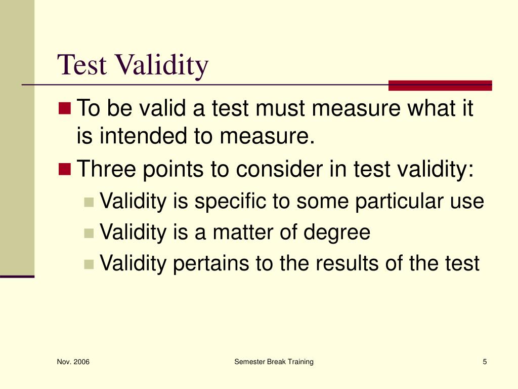 how to test validity in statistics