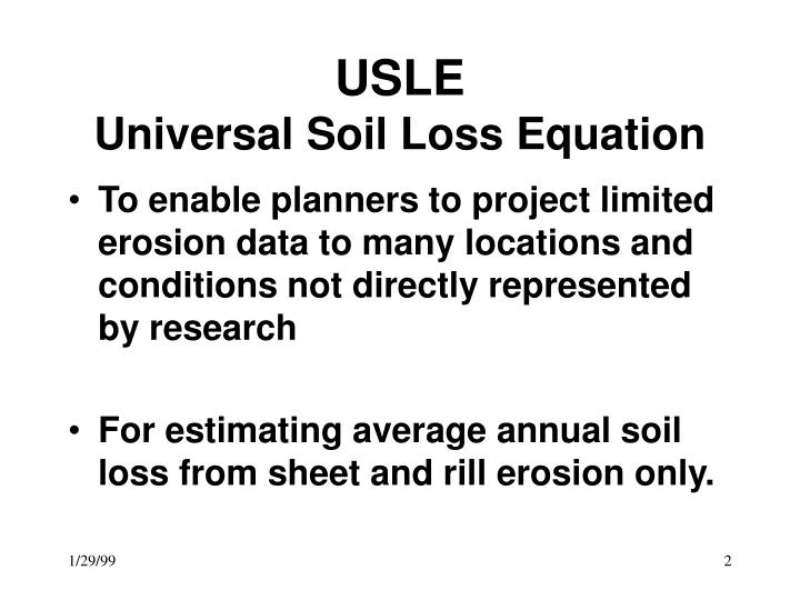 Ppt Usle Universal Soil Loss Equation Powerpoint Presentation Usleuniversal Soil Loss Equation