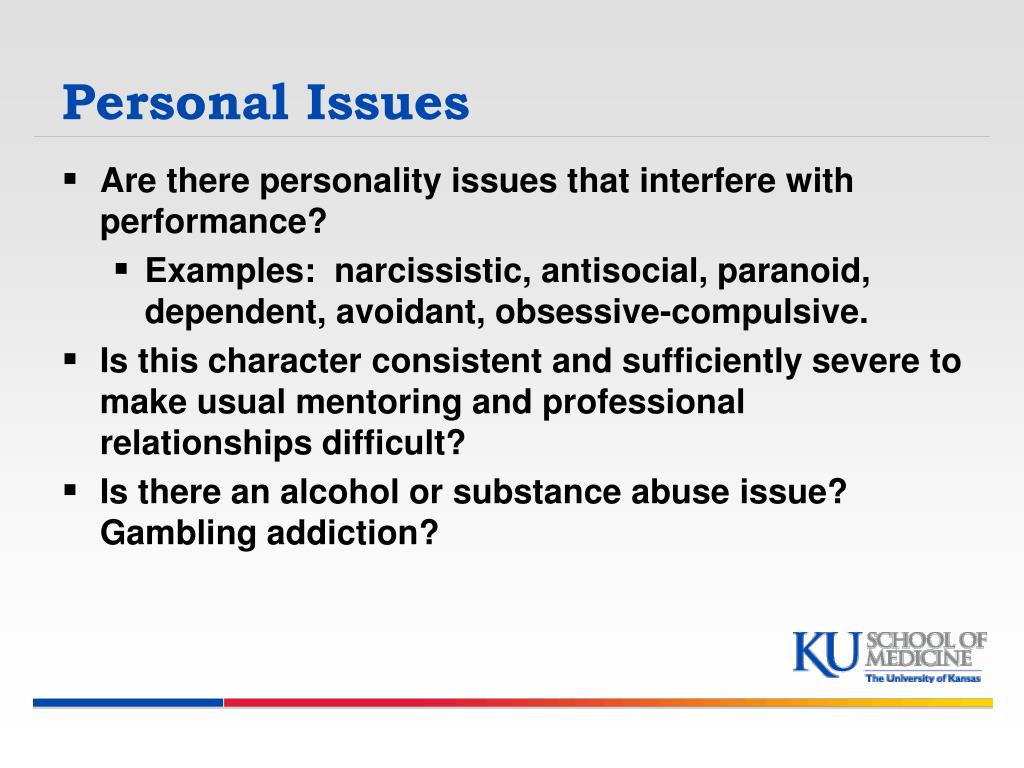 Personal Issues Example For Students