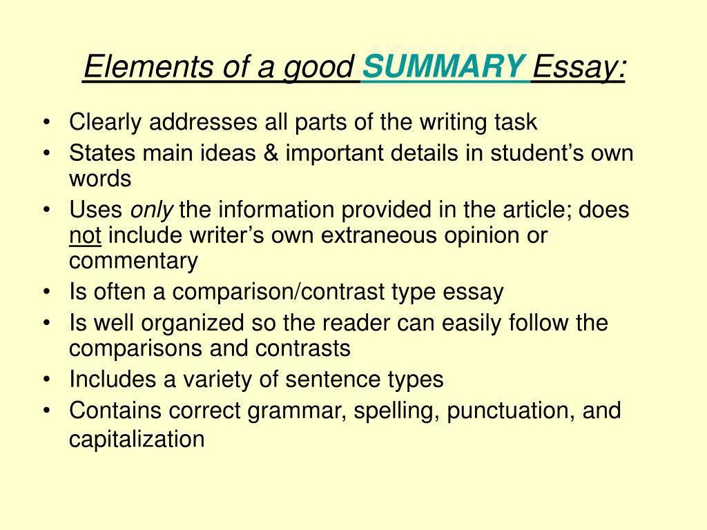 elements of a well structured essay