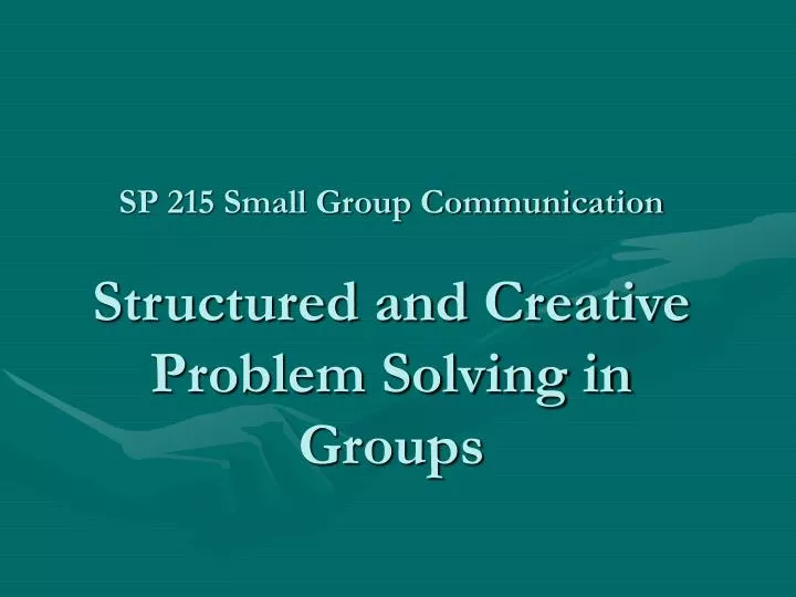 Small Group Problem Solving 27