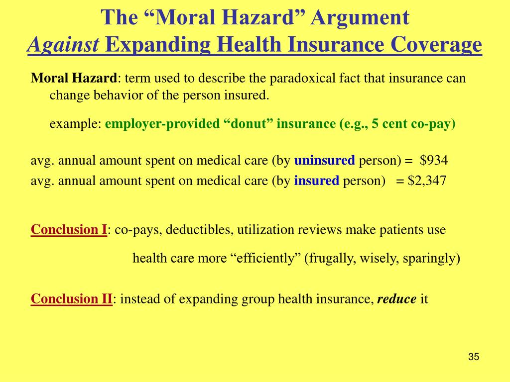 Moral Hazard In Healthcare