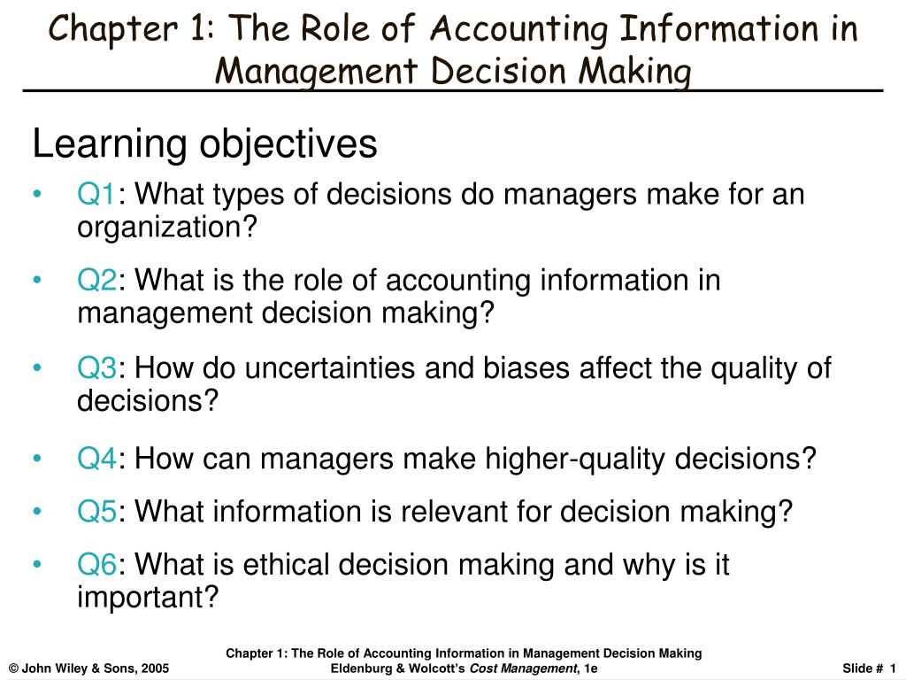 The Role And Role Of Management Accounting