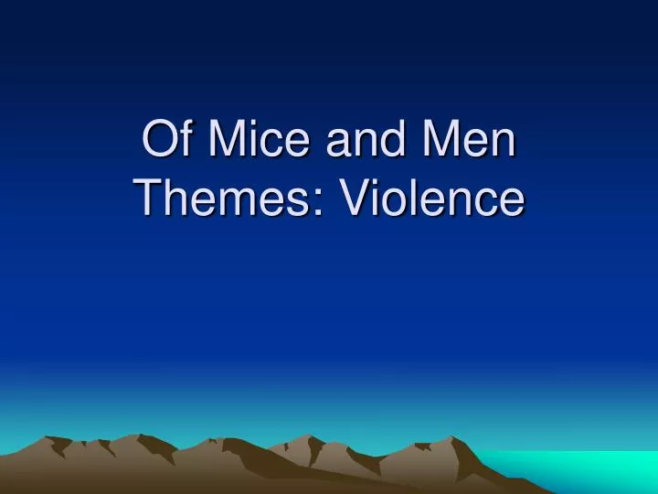 Of headless mice and men thesis