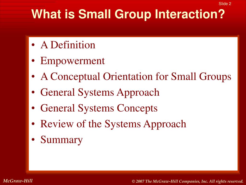 Small Group Interaction 84