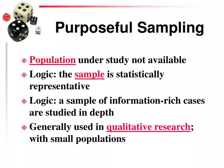 purposive sampling in qualitative research Sampling for qualitative research 523 why is random sampling inappropriate for qualitative studies the process of selecting a random sample is well defined. purposive sampling in qualitative research Sampling for qualitative research 523 why is random sampling inappropriate for qualitative studies the process of selecting a random sample is well defined.