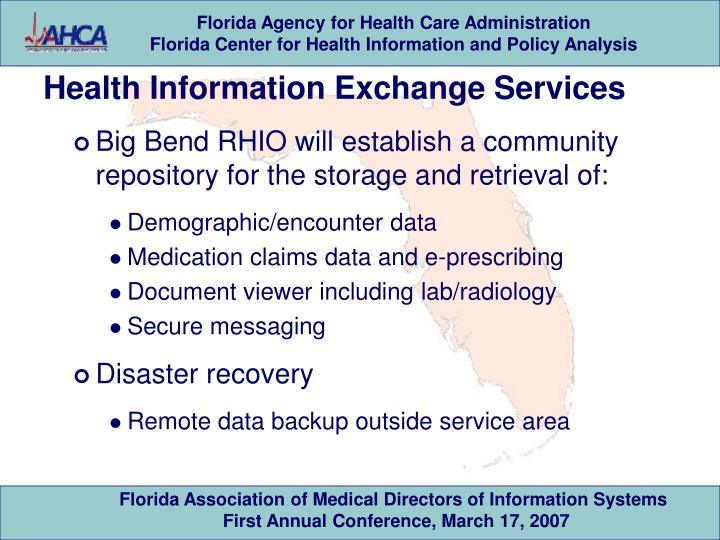 PPT - Florida RHIOs: Where Are We Headed? How Do We Get ...