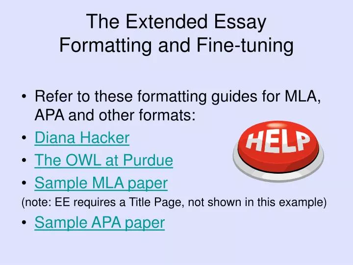 extended essay formatting guide