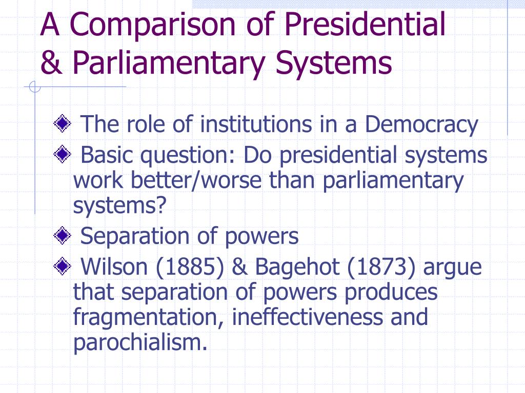 presidential and parliamentary systems