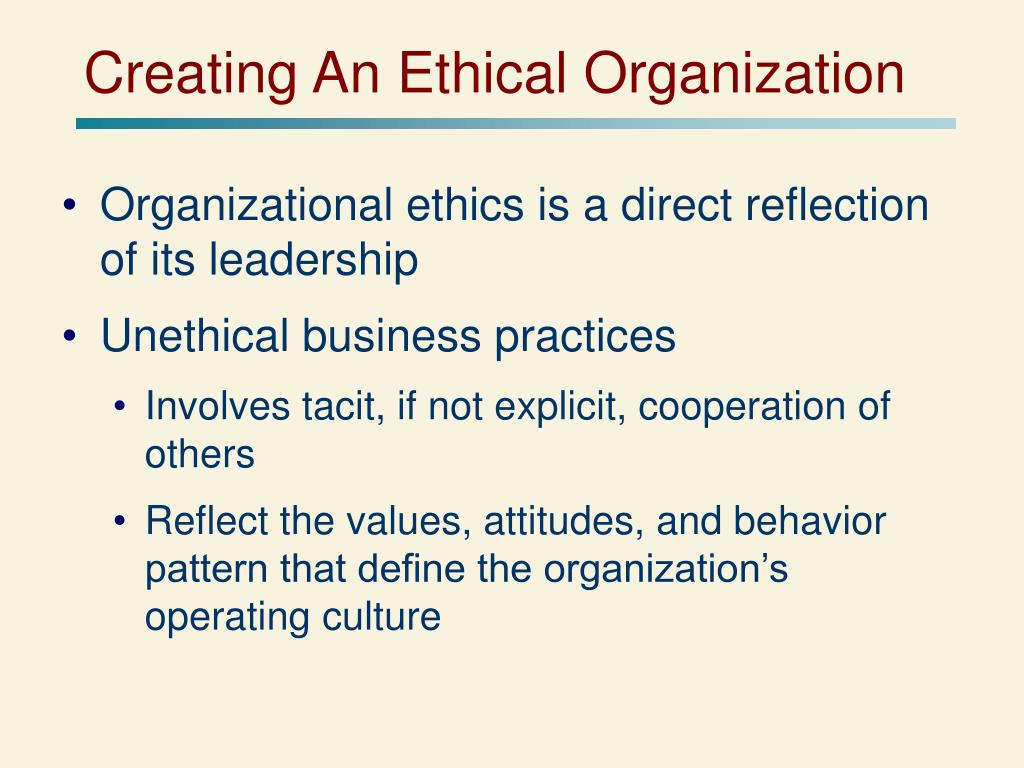 Creating the Ethics Report Creating the Ethics Report