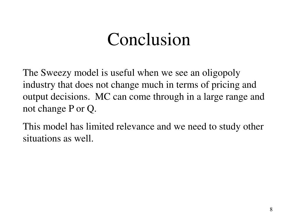 conclusion about oligopoly The key advantage of an oligopoly is that the firms involved have high price setting abilities the most common examples of an oligopoly are in the mass media market, which includes television, radio, and newspaper publishers. conclusion about oligopoly The key advantage of an oligopoly is that the firms involved have high price setting abilities the most common examples of an oligopoly are in the mass media market, which includes television, radio, and newspaper publishers.
