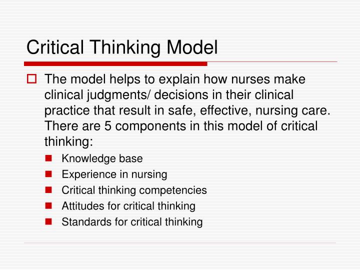 critical thinking models in nursing