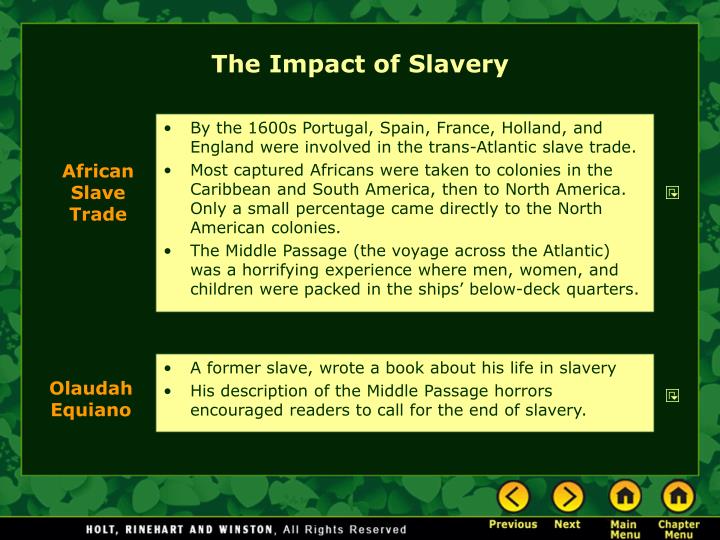 Impacts of slavery in the caribbean