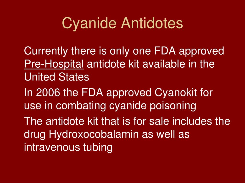 antidote for cyanide poisoning