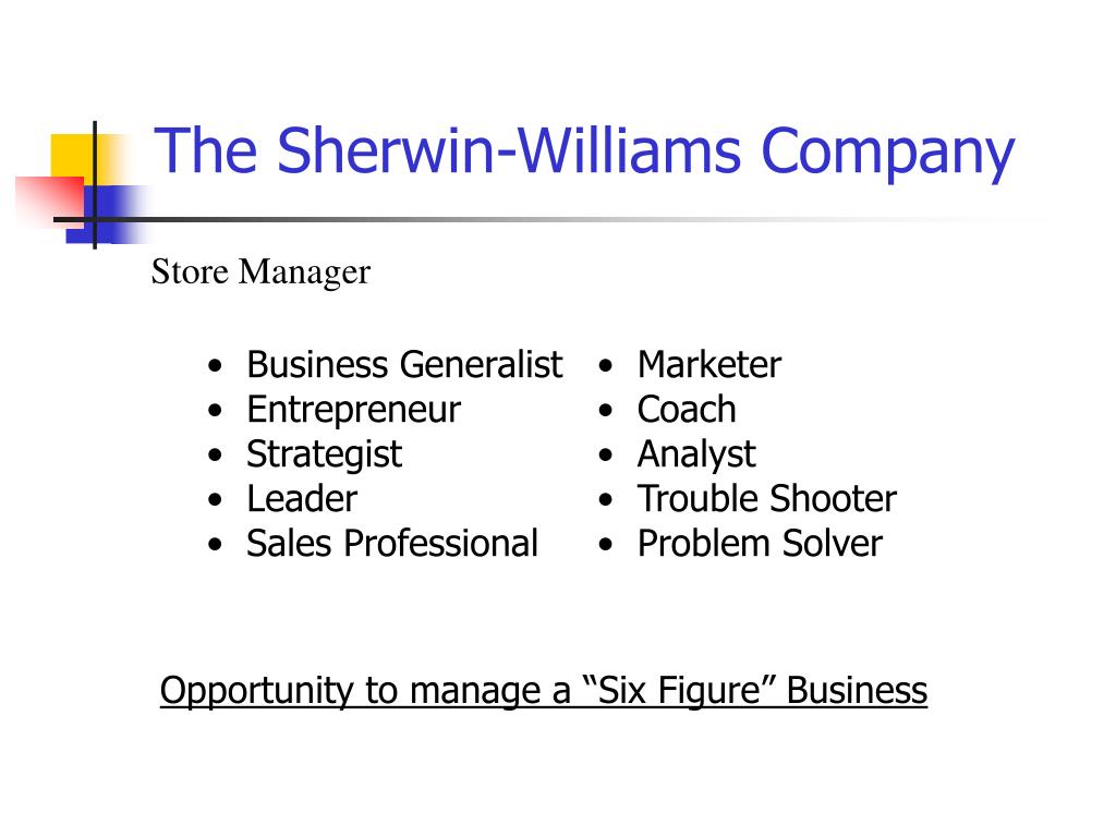 PPT - The Sherwin-Williams Company PowerPoint Presentation - ID:407237