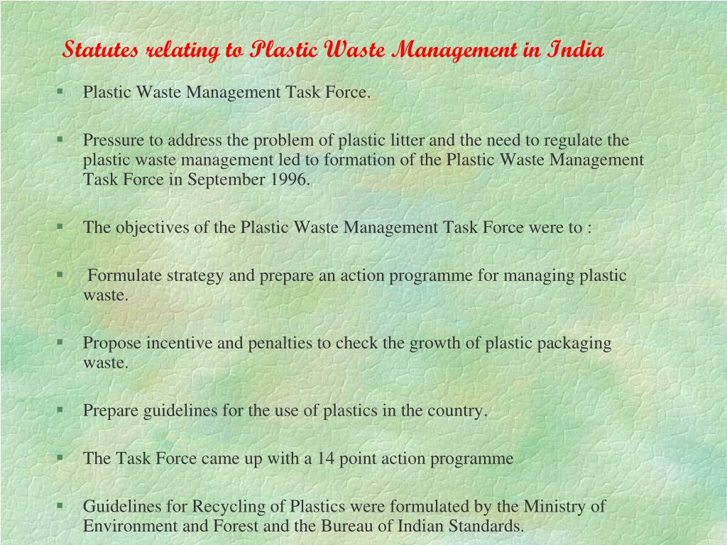 PPT Plastic Waste Management PowerPoint Presentation ID422058