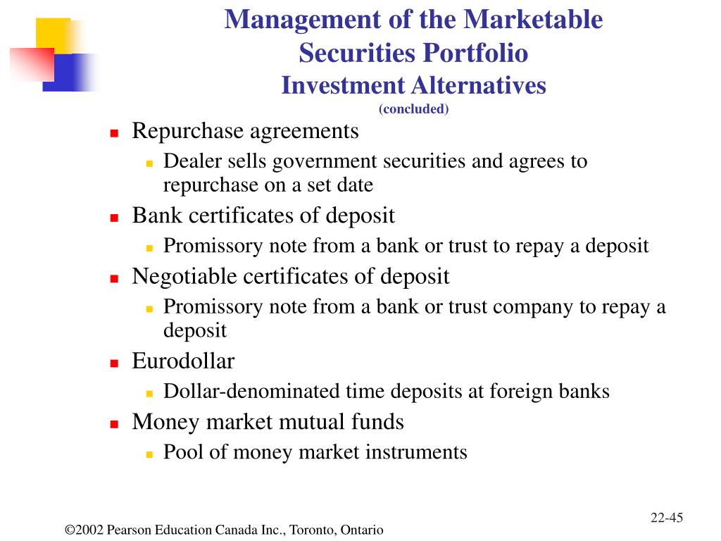 management of marketable securities Marketable securities should be a relatively small figure on the balance sheet of most nonfinancial companies financial companies present marketable securities in a. management of marketable securities Marketable securities should be a relatively small figure on the balance sheet of most nonfinancial companies financial companies present marketable securities in a.