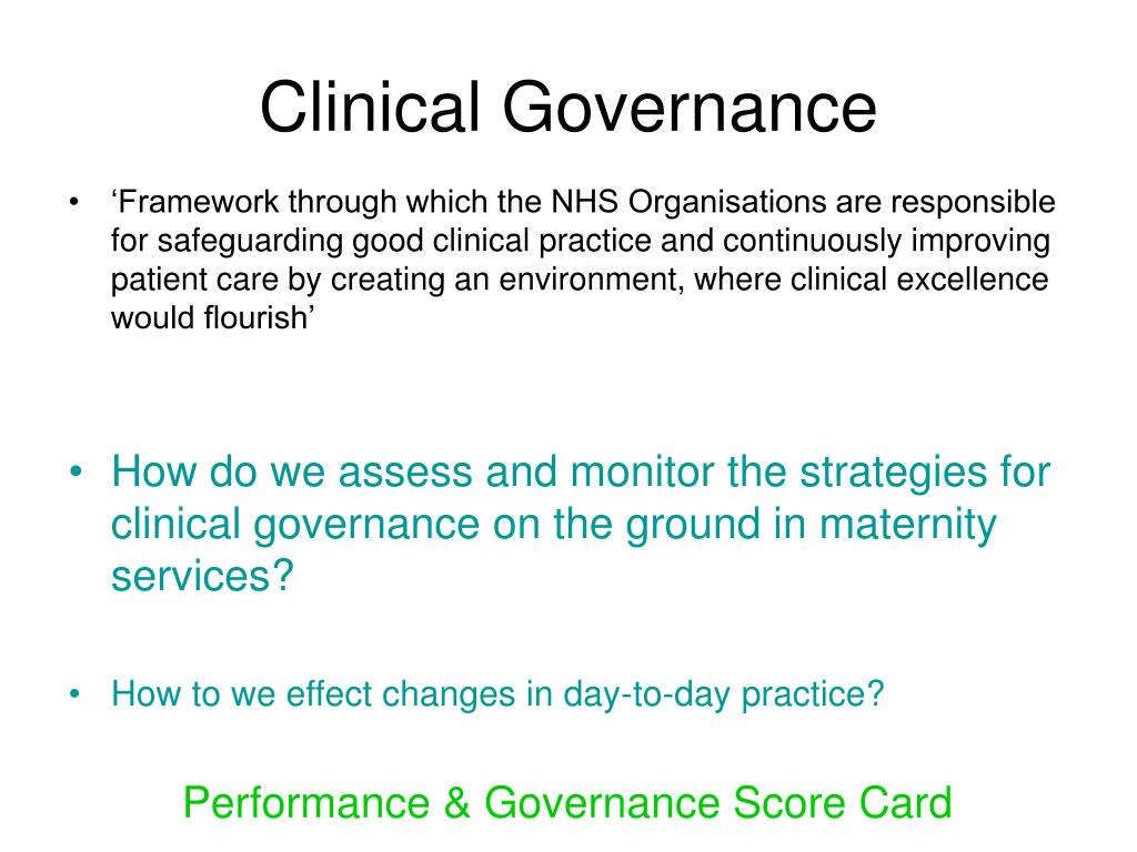 Clinical governance essay