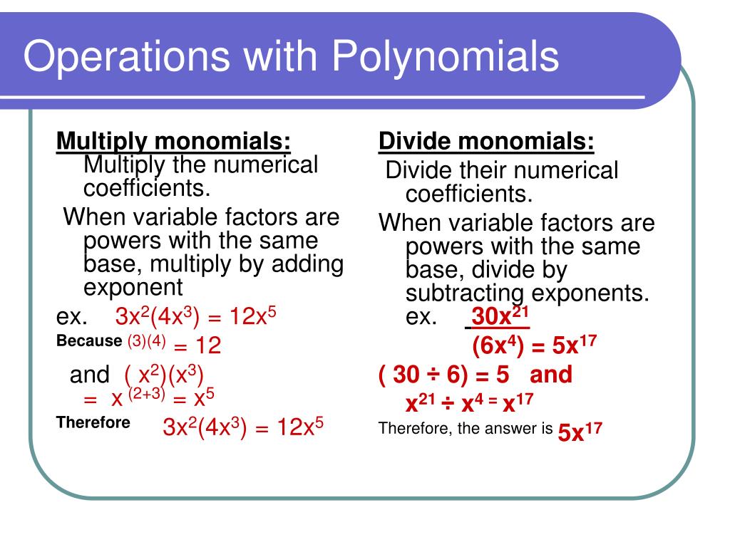 PPT - Polynomials and Polynomials Operations PowerPoint Presentation