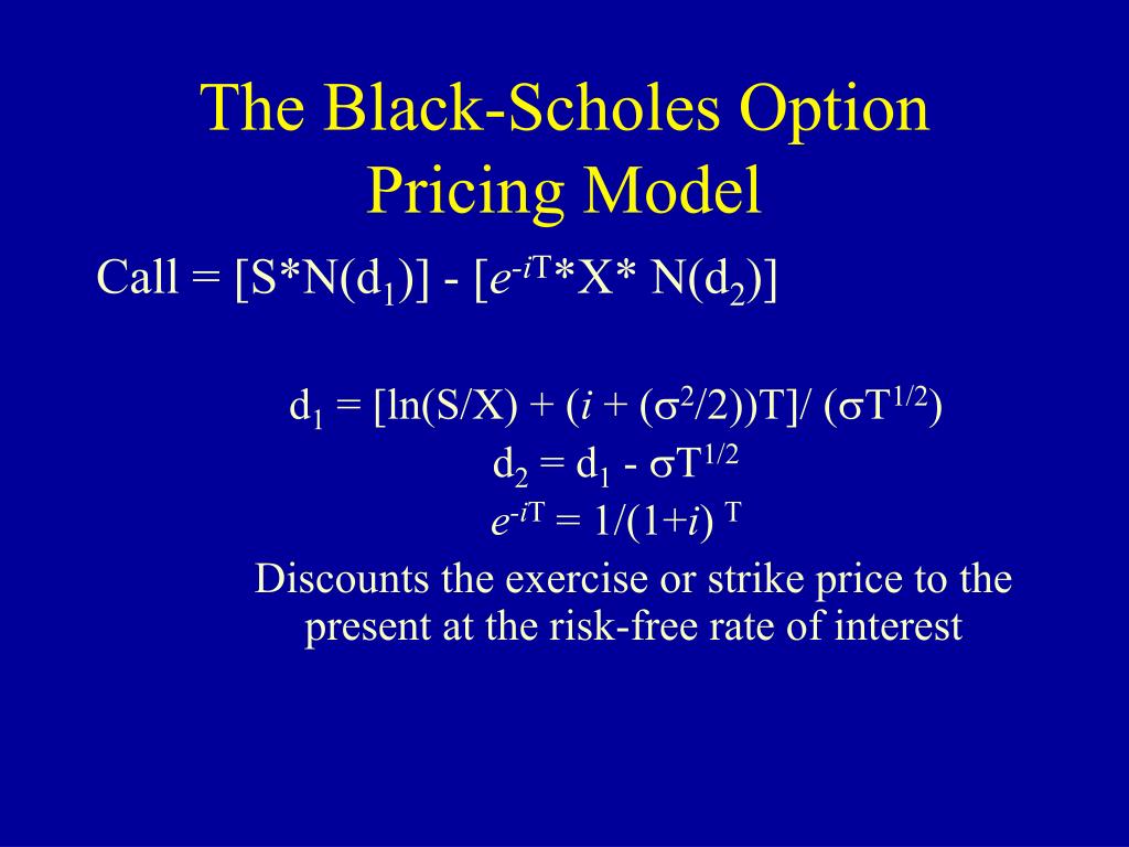 black scholes option pricing model definition
