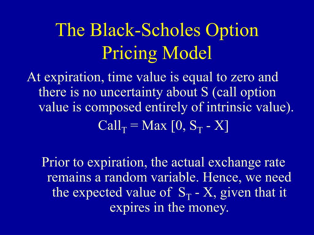 black scholes currency option pricing model