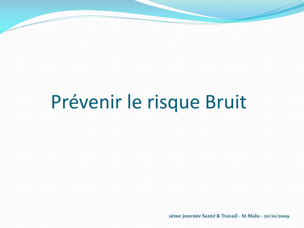 Ppt Le Risque Bruit En Entreprise Powerpoint Presentation Id