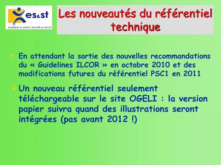 Ppt Les Nouveaut S Du R F Rentiel Technique Powerpoint Presentation