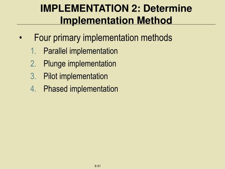Pilot conversion strategy