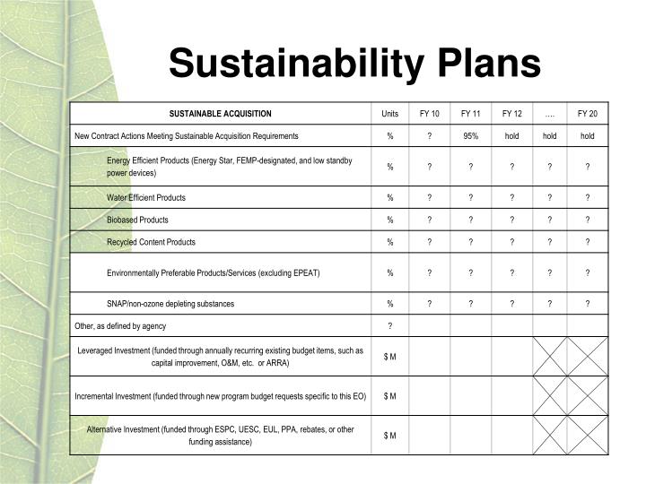 sustainability plans n