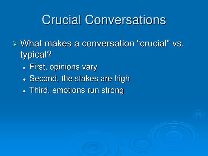 crucial conversations summary powerpoint