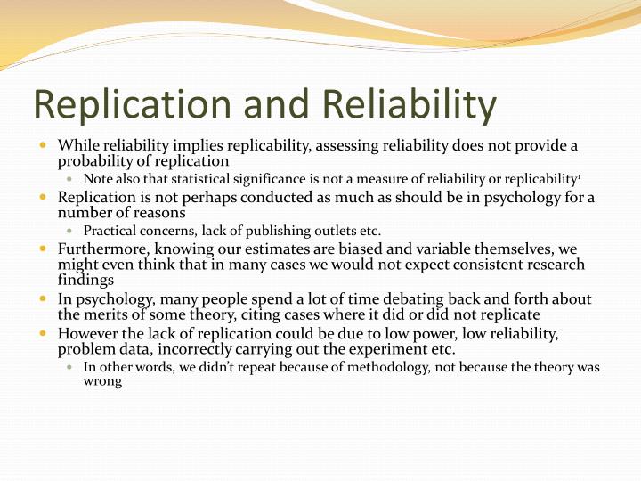reliability in research example