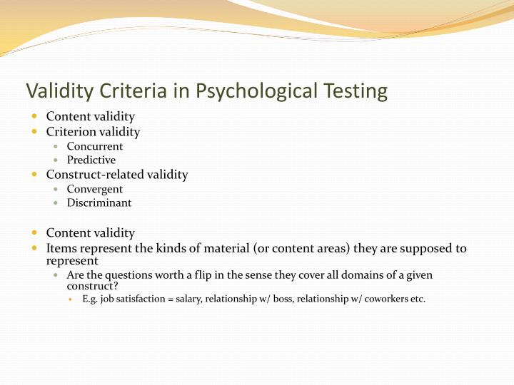 content validity definition psychology example