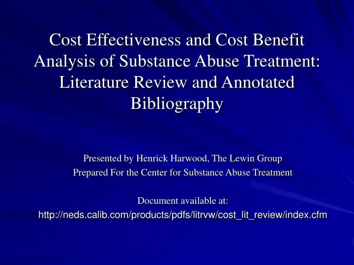 Literature Review On Substance Abuse