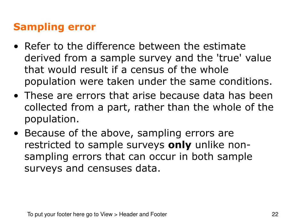 PPT Types And Sources Of Errors In Statistical Data PowerPoint 