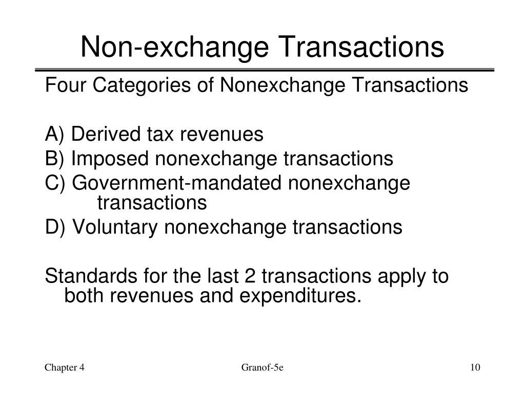 Exchange transactions