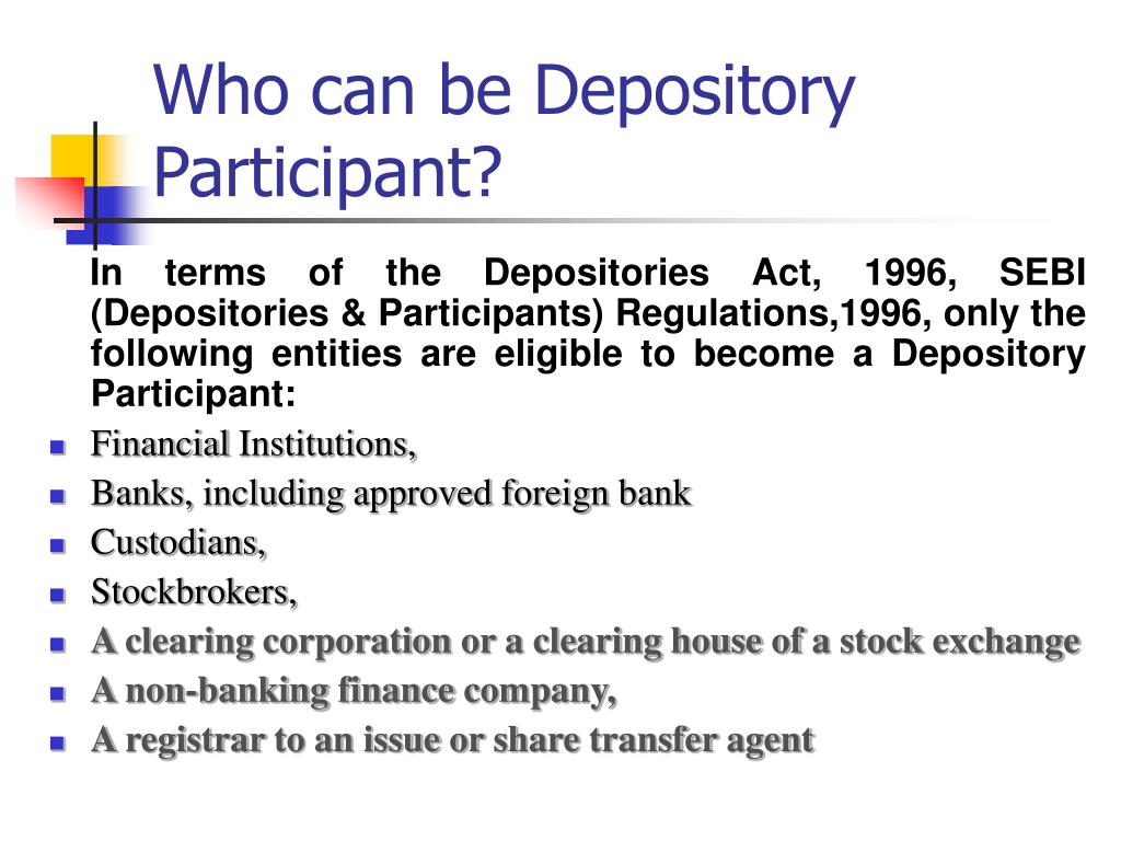 depository participant stock market