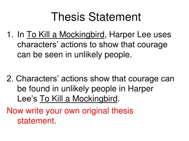 Good thesis statement to kill a mockingbird