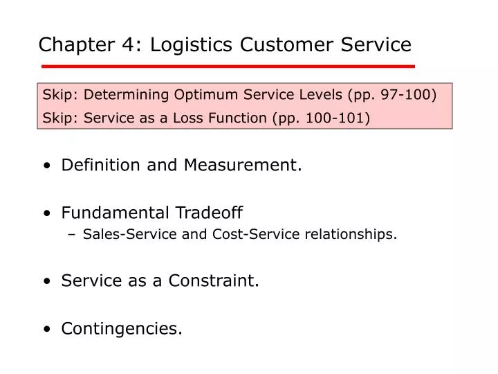 Customer service in logistics