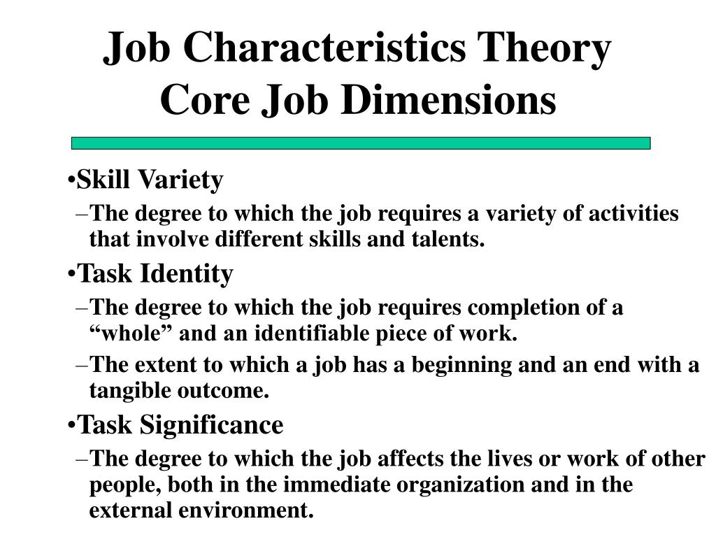 job characteristics model job characteristics model