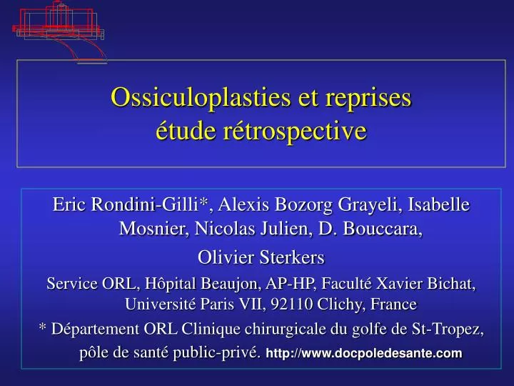 Ppt Ossiculoplasties Et Reprises Tude R Trospective Powerpoint