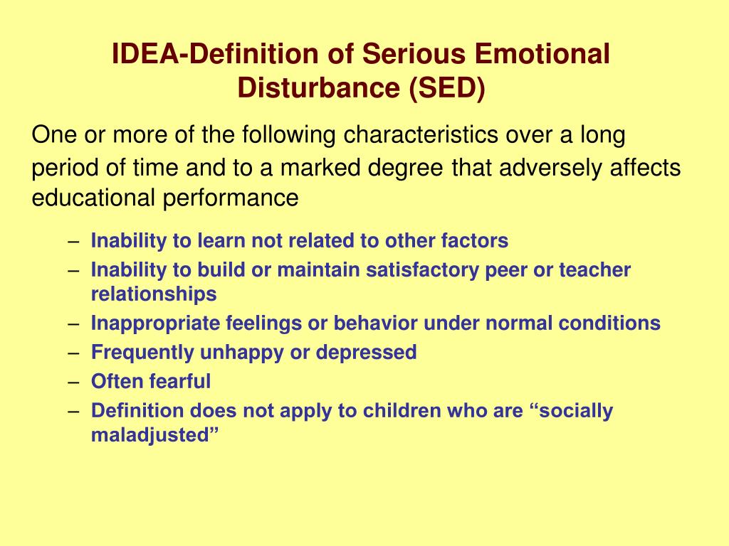 PPT Chapter 6 Emotional And Behavioral Disorders PowerPoint 