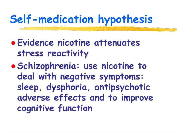self remedy hypothesis self prescribed medication hypothesis