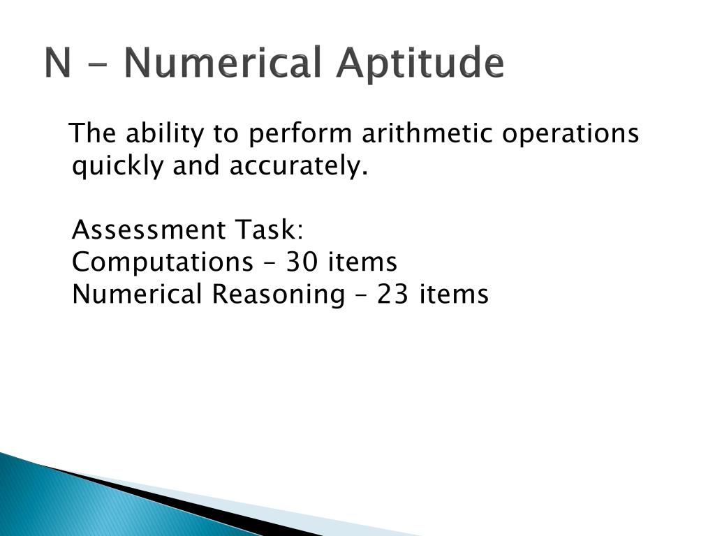 Numerical Processing Aptitude Test