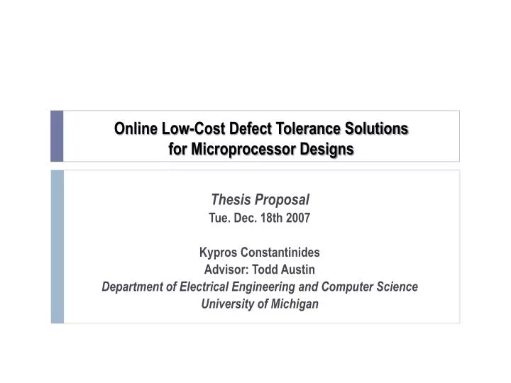 Online Thesis Proposal