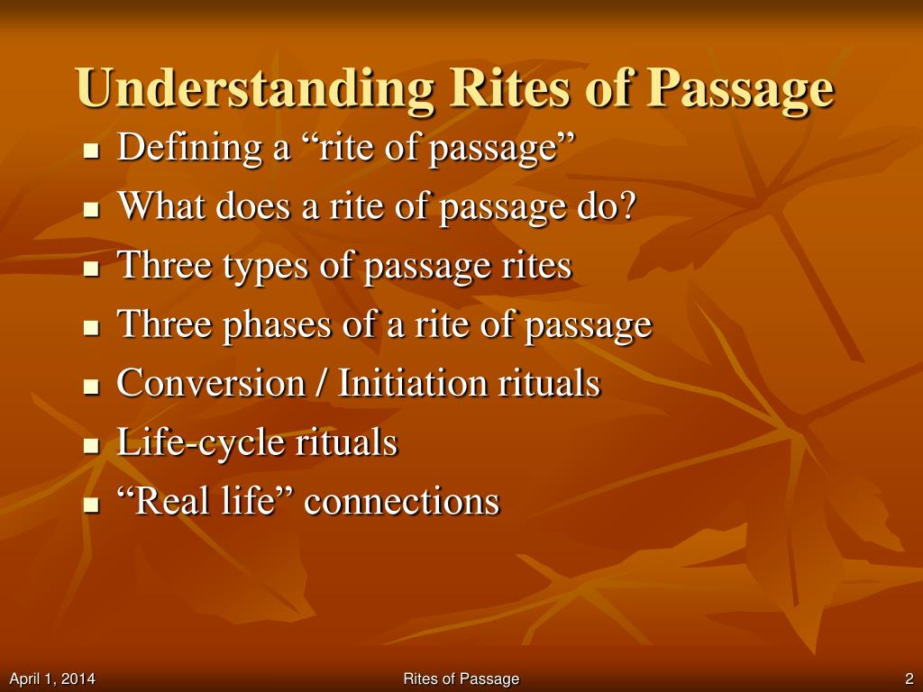 Rites Of Passage Analysis